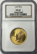 1915-P $10 Indian Gold Eagle NGC MS65 Blazing Orange Gold Gem, A Sleeper Rarity