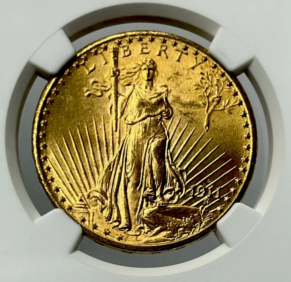 1911-D $20 Saint Gaudens Gold Double Eagle NGC MS66+ Must Buy Super Gem