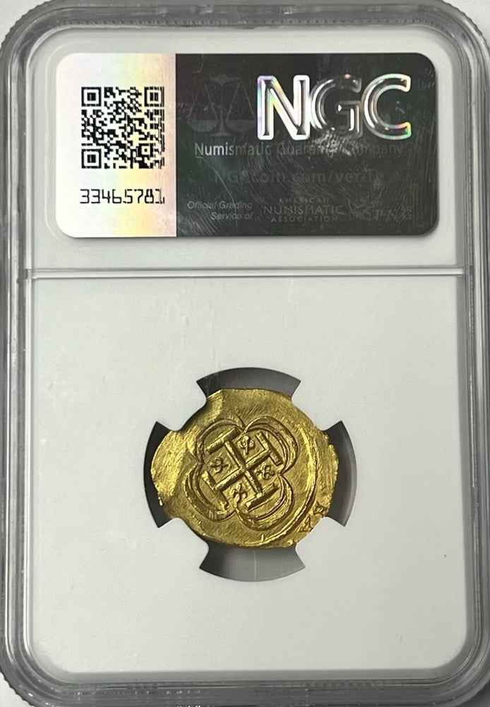 1714-1715 Mexico Gold Cob 2 Escudos NGC MS64 1715 Fleet Shipwreck