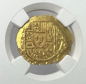 1714-1715 Mexico Gold Cob 2 Escudos NGC MS64 1715 Fleet Shipwreck