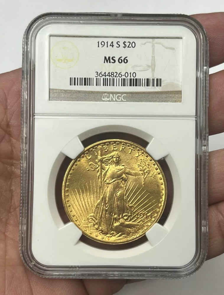 1914-S $20 Saint Gaudens Pre-33 Gold Double Eagle NGC MS66 Fresh to the market