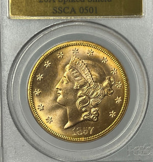 1857-S $20 Liberty Gold PCGS MS66 SS Central America Shipwreck NICE NEW PURCHASE