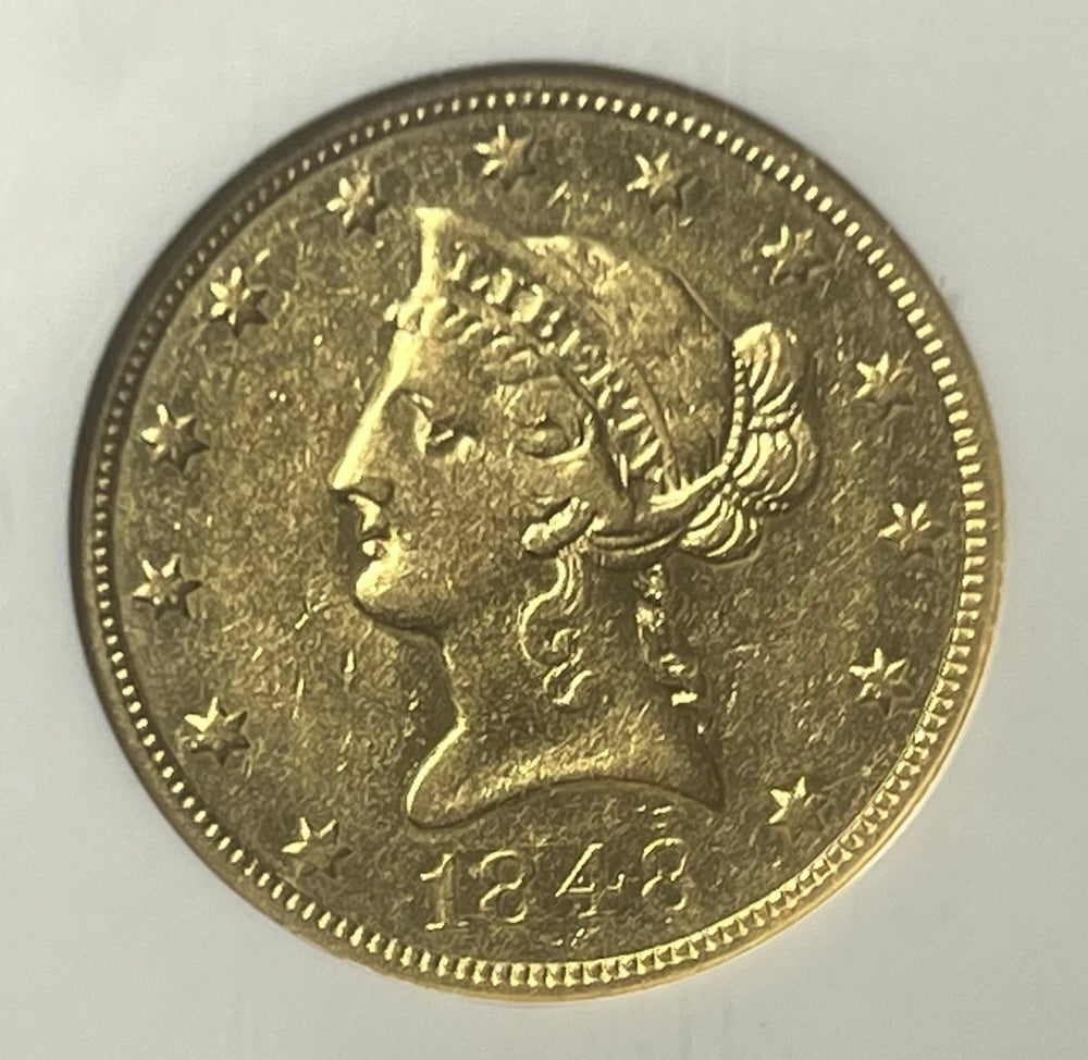 1848-P $10 Liberty Gold Eagle  NGC AU50 Rare SS Republic Shipwreck 1857-S