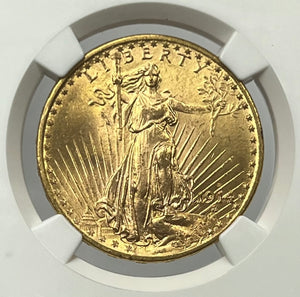 1914-D $20 Saint Gaudens Pre-33 Gold Double Eagle NGC MS65 Low Mintage 453,000