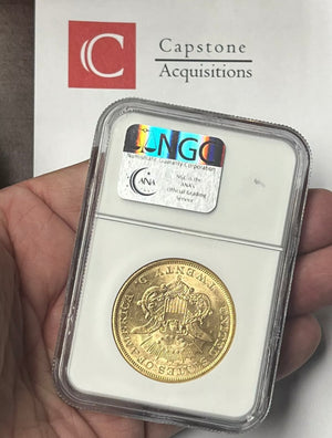 1862-S $20 Liberty Gold Double Eagle NGC AU58 Civil war SS Republic Shipwreck