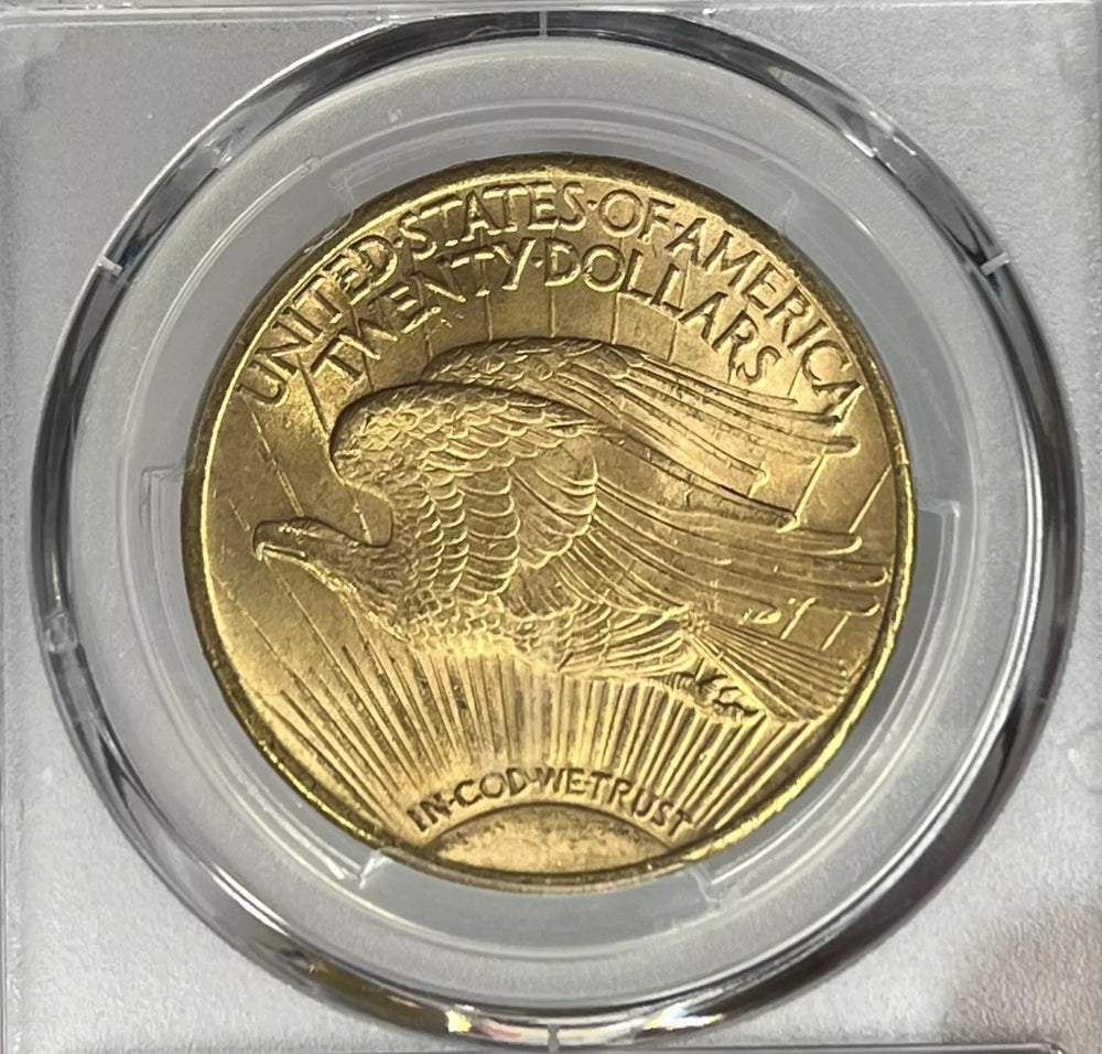 1909-S $20 Saint Gaudens Gold Double Eagle Pre-1933 PCGS MS64+ Fresh New Holder