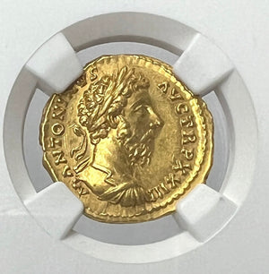 
                
                    Load image into Gallery viewer, Marcus Aurelius, as Augustus NGC AU 5/5 - fine style
                
            