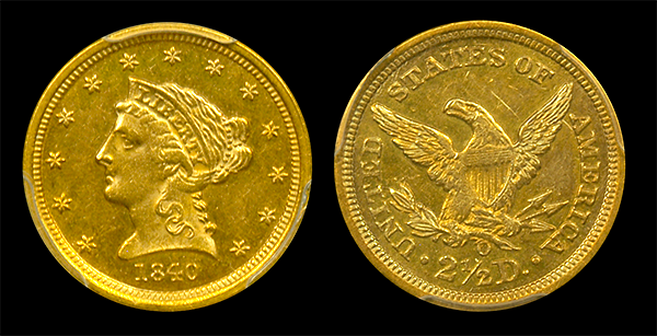 1840-O $2.5 Liberty PCGS MS62