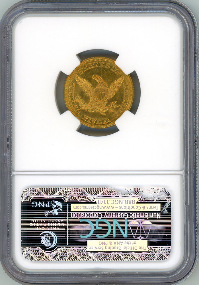 1846 Large Date $5 NGC MS 63