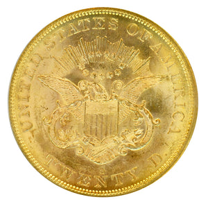 1857 S $20 PCGS MS 62 SS Central America CAC