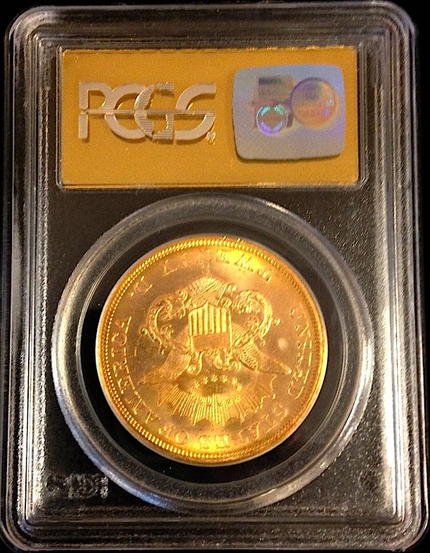 1857-S $20 SS Central America PCGS MS64 CAC