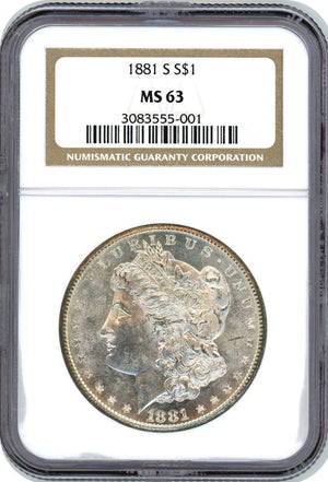 1881 S $1 NGC MS 63