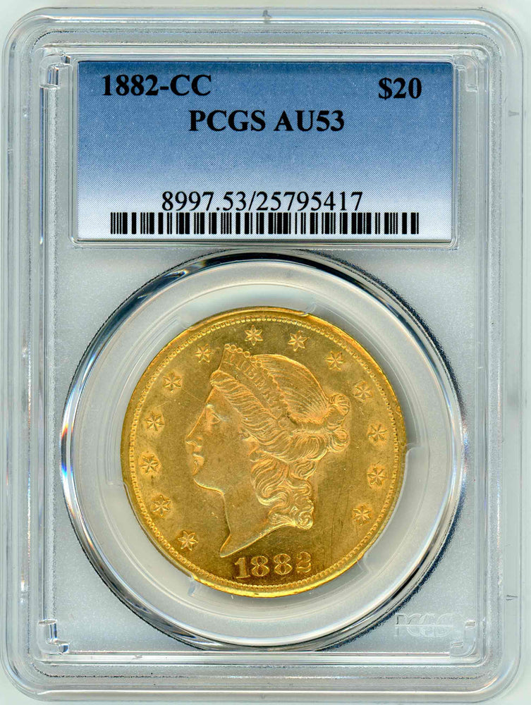 1882-CC $20 PCGS AU53