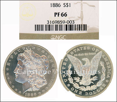 1886 S $1 NGC PF 66