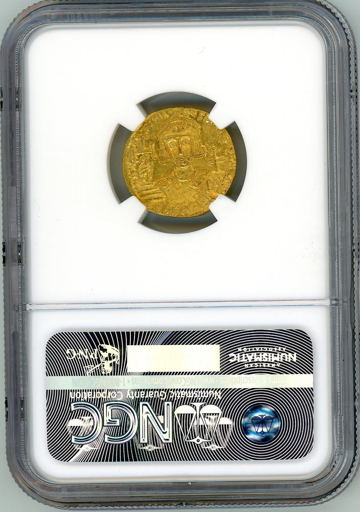 BYZANTINE EMPIRE, JUSTINIAN II GOLD SOLIDUS NGC MS