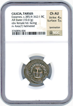 Cilicia Tarsus Datames AR Stater NGC Ch AU 4x5