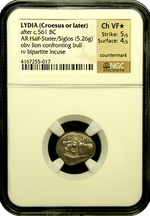 Lydia, King Croesus Silver Half-Stater NGC ChVF star