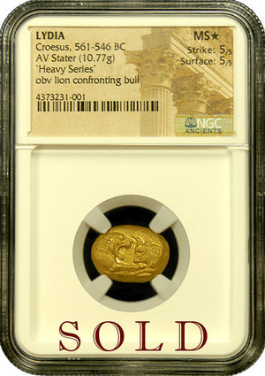 Croesus Heavy Gold Stater NGC MS Star 5x5