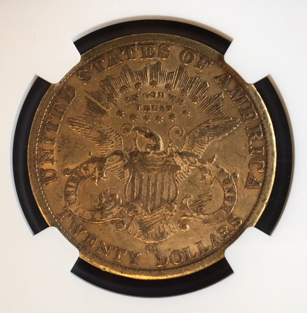 1882-CC $20 Liberty NGC AU53 Carson City Gold