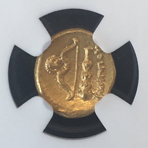 
                
                    Load image into Gallery viewer, Kingdom of Macedon- Philip II Gold Quarter Stater NGC MS 5x3
                
            