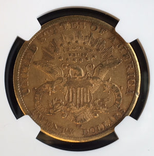 1883-CC $20 Liberty NGC AU53 Carson City Gold