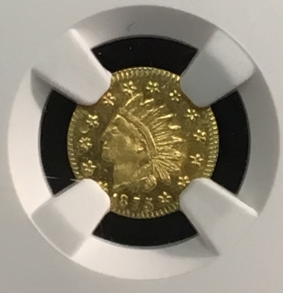 1875 California Fractional Gold BG-1037 50c NGC MS 65 PL