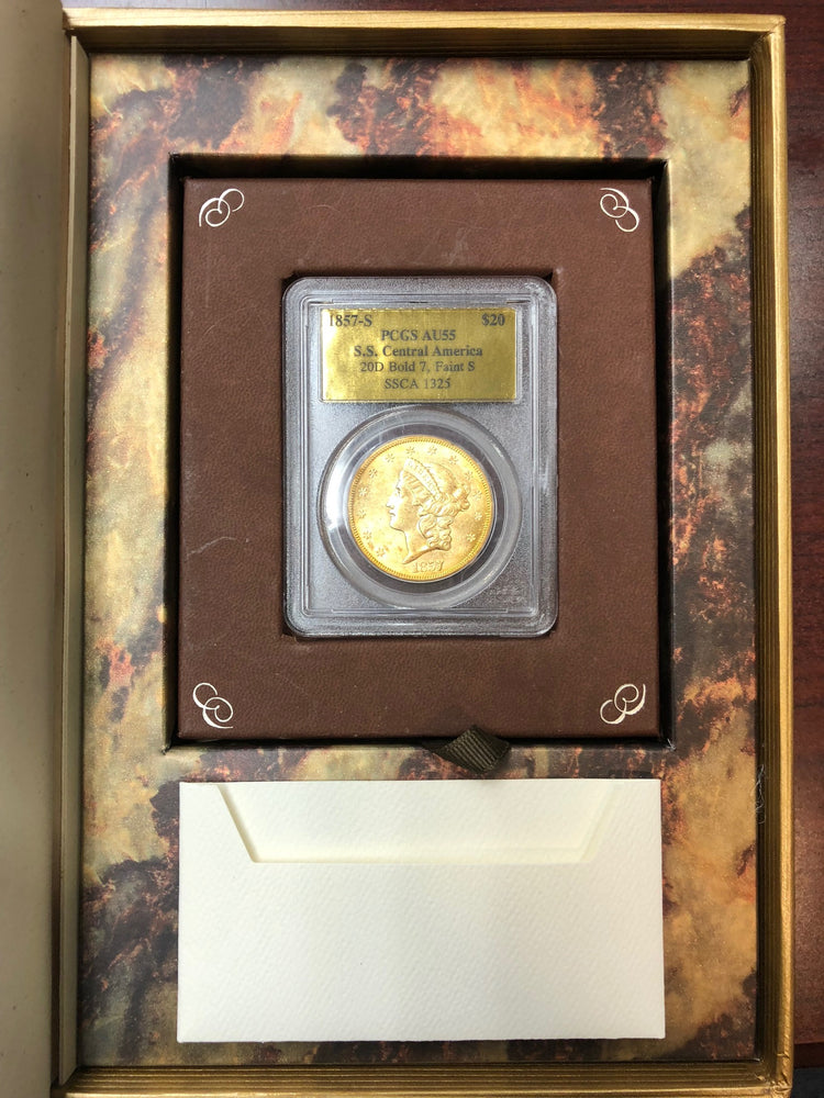 
                
                    Load image into Gallery viewer, 1857-S $20 Liberty PCGS AU55 SS Central America Shipwreck
                
            