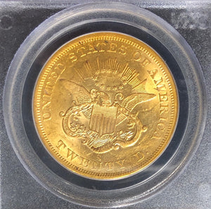 1856-S $20 Liberty PCGS AU50 CAC S.S. Central America