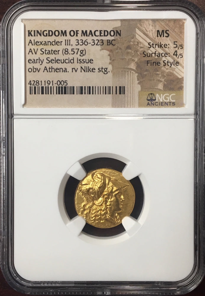 Alexander the Great Gold Stater NGC MS “Fine Style”