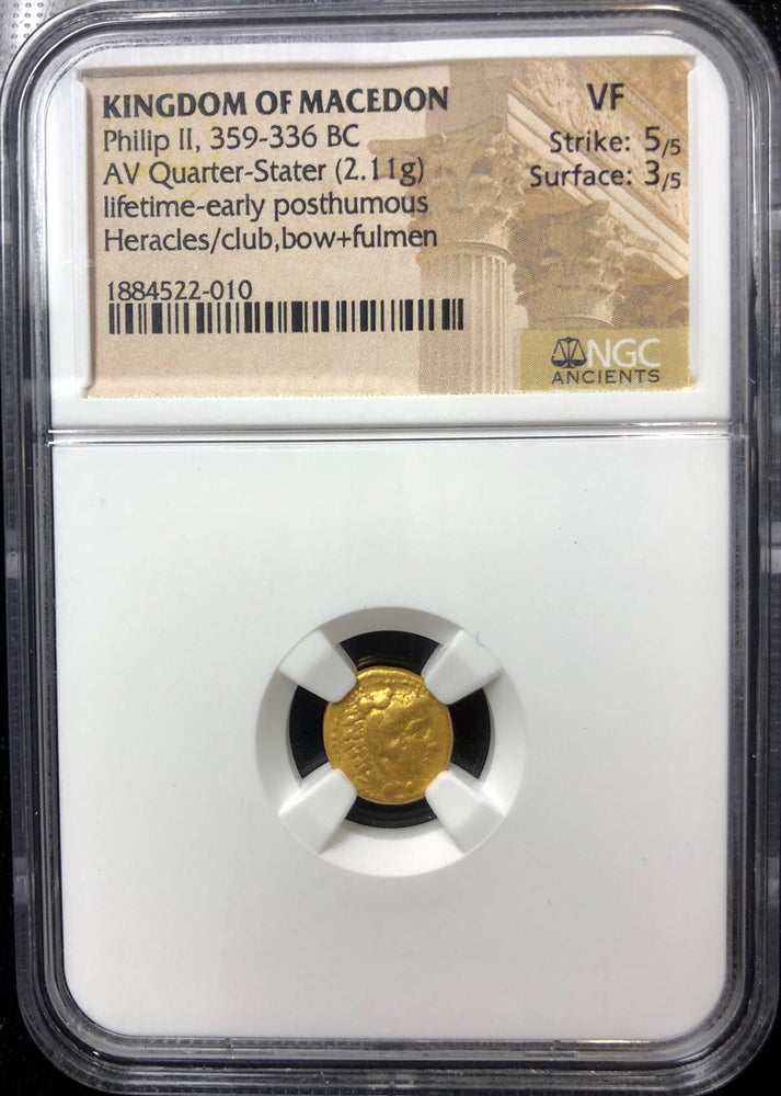 Philip II 359-336 B.C. 1/4 gold Stater NGC VF