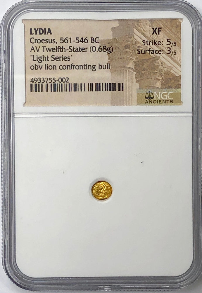 King Croesus 1/12 Gold Stater “Light Series” NGC XF Lion & Bull