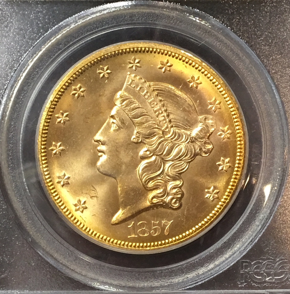 1857-S $20 Liberty PCGS MS65 SS Central America Shipwreck – capstonecoins