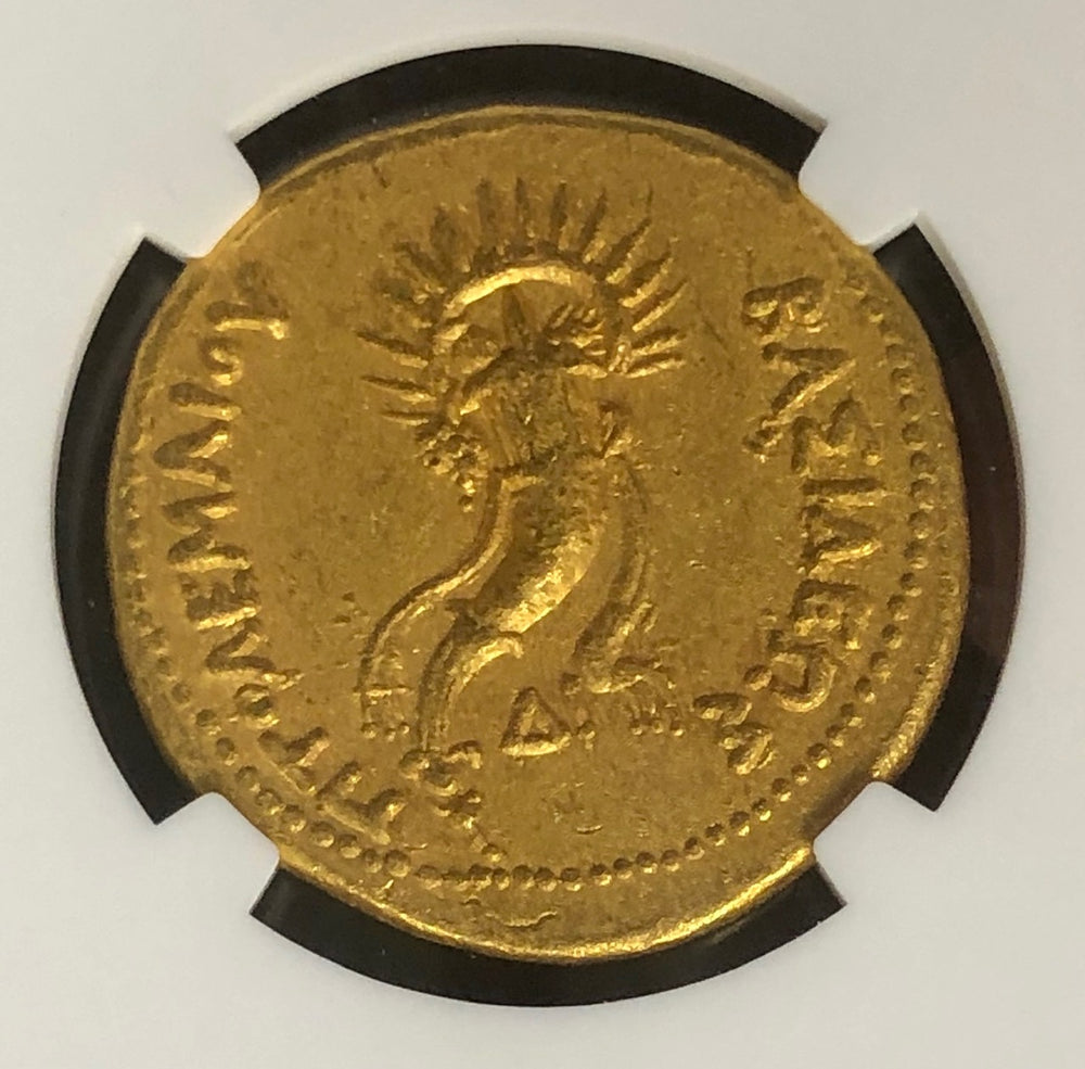 Ptolemy III Gold Octodrachm NGC AU Fine Style