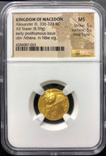 Alexander the Great BC Gold Stater NGC MS 5x5 FINE STYLE