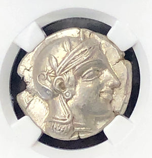 Early transitional Attica Athens Owl Silver NGC AU Star