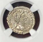 Marcus Aurelius AD 161-180 Silver Denarius NGC Ch MS