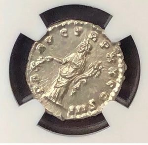 Marcus Aurelius AD 161-180 Silver Denarius NGC Ch MS