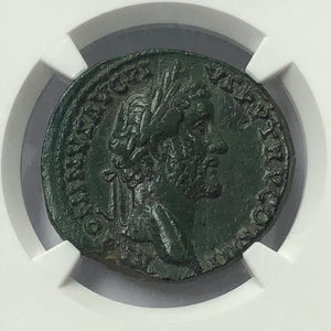 Roman Empire Antoninus Pius AD 138-161 AE Bronze NGC XF