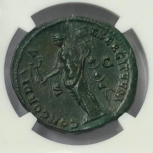 Roman Empire Antoninus Pius AD 138-161 AE Bronze NGC XF