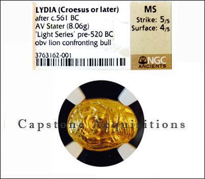 Lydia (Croesus or later) AV Stater NGC MS 5x4