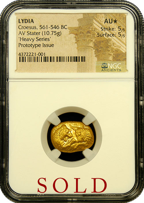 Croesus Gold Prototype Heavy Stater NGC AU Star 5x5
