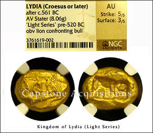 Lydia (Croesus or later) AV Stater NGC AU 5x3