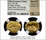 Lydia (Croesus or later) AV Stater NGC Gem MS 5x5