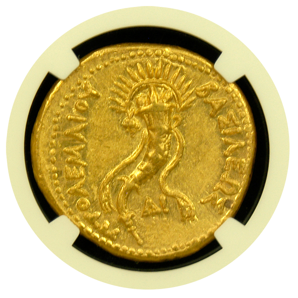 
                
                    Load image into Gallery viewer, Ptolemaic Kingdom- Ptolemy III Gold Octodrachm NGC AU 5x3
                
            