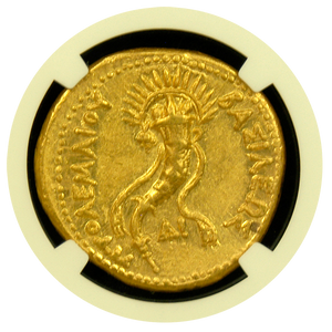 
                
                    Load image into Gallery viewer, Ptolemaic Kingdom- Ptolemy III Gold Octodrachm NGC AU 5x3
                
            