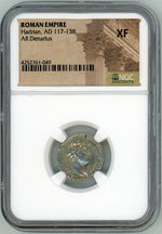 Roman Empire Hadrian Silver Denarius NGC XF