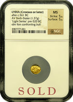 Croesus 1/6th Gold Stater NGC MS