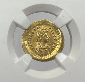 Eastern Roman Empire Theodosius II AD 402-450 Gold Tremissis NGC CHXF
