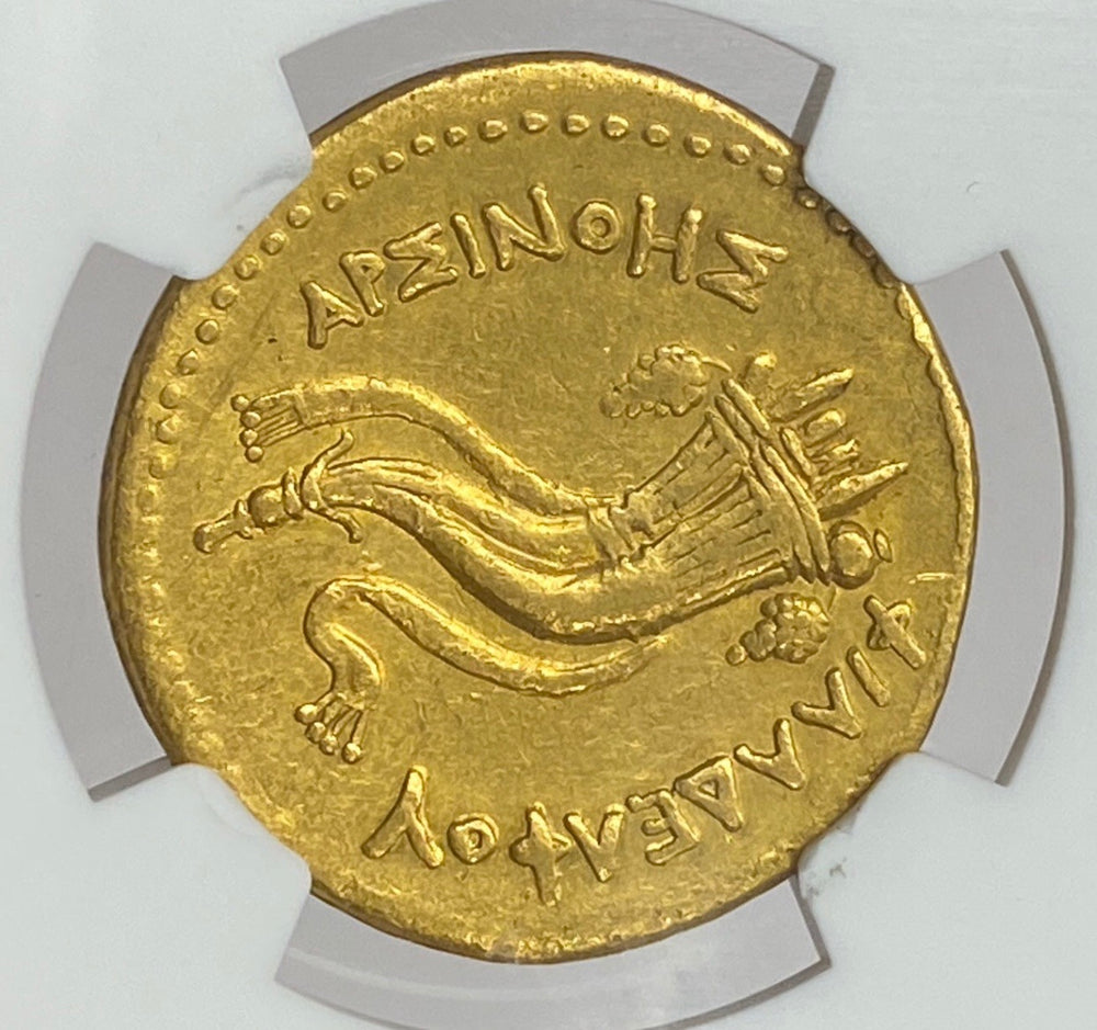 
                
                    Load image into Gallery viewer, Ptolemaic Kingdom Arsinoe II Gold Octodrachm NGC XF 5x3
                
            