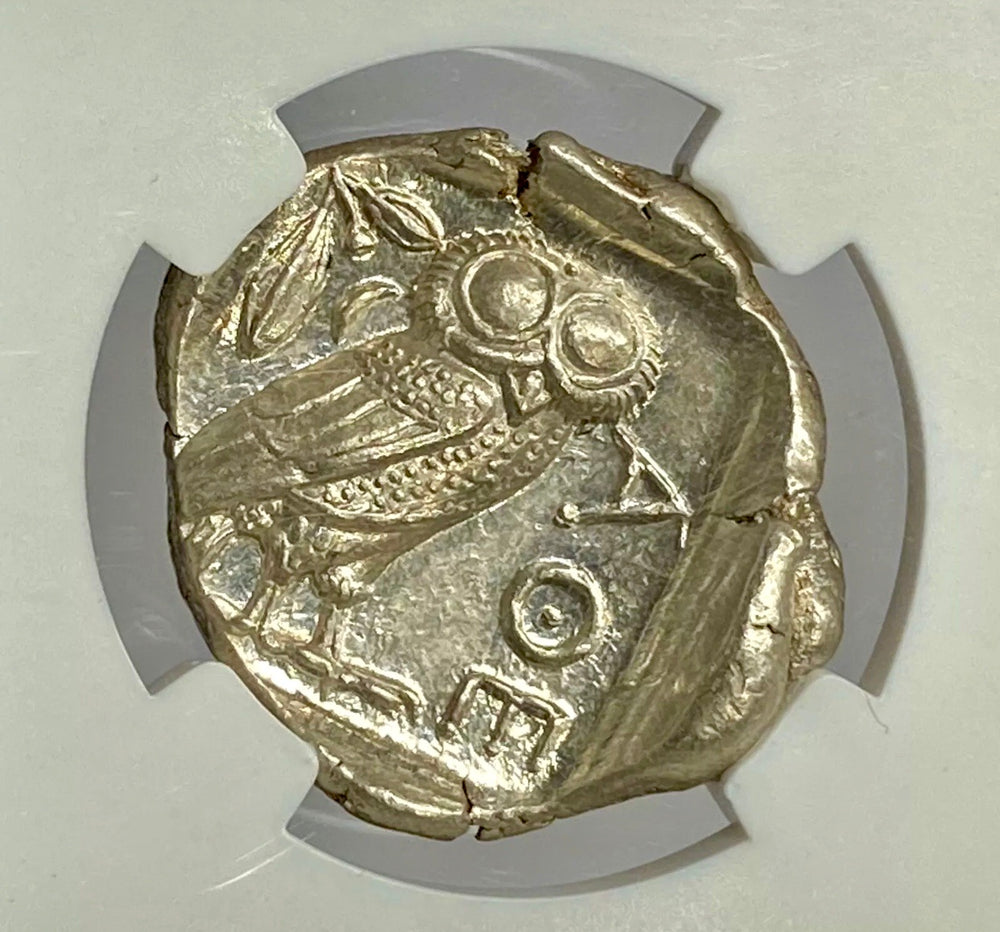 Attica Athens Owl 440-404 BC Silver Tetradrachm NGC MS* (Star) Greek Owl PQ++